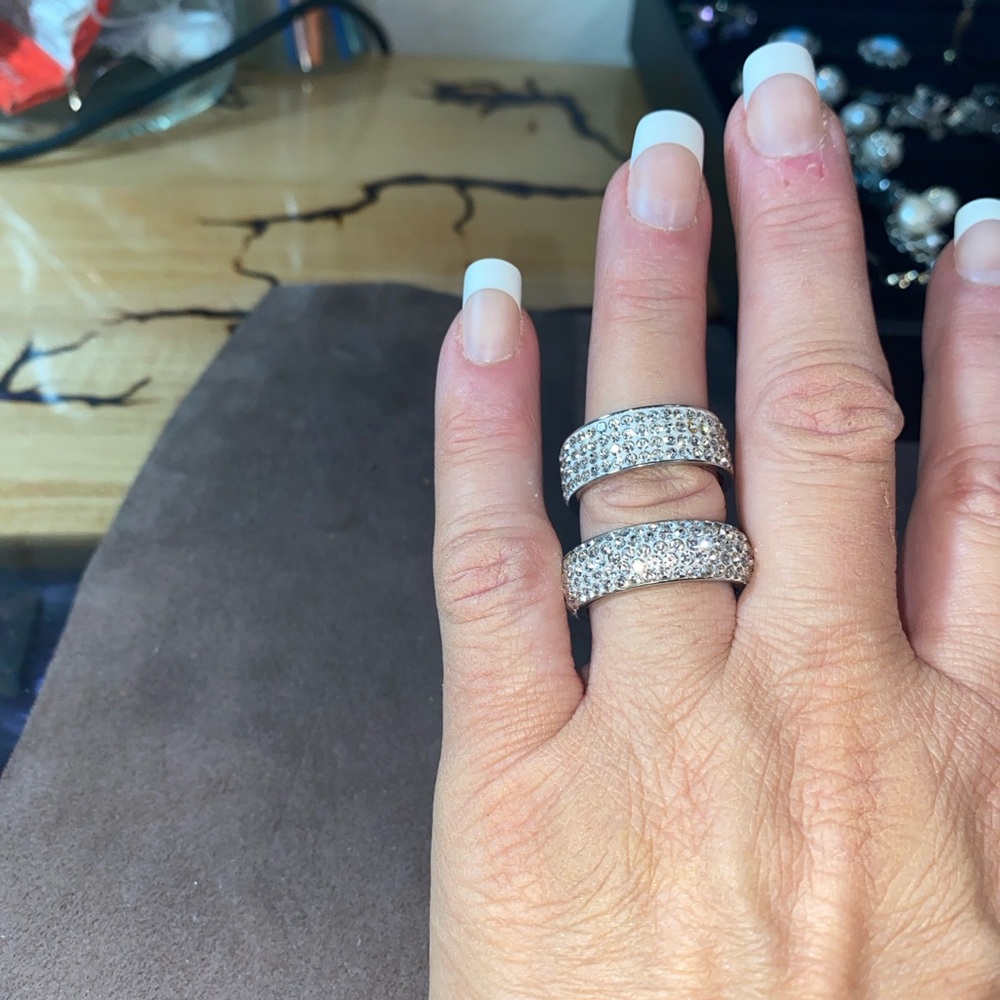 Stainless Steel Swarovski Crystal Rings - Picture 3 of 6